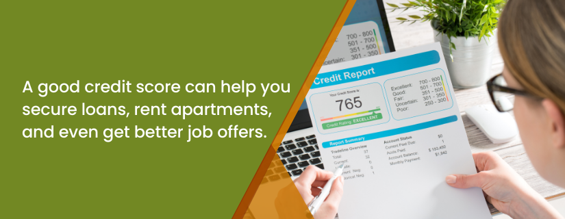 woman reviewing credit score
