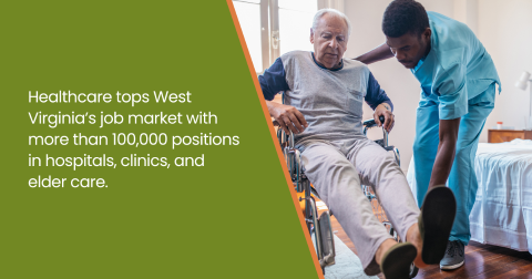 Nurse helps elderly man in wheelchair